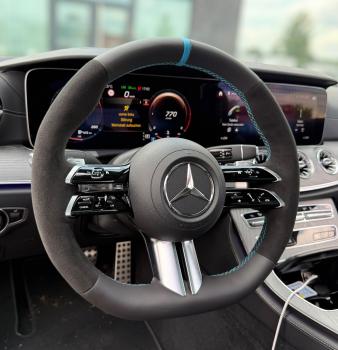 Lenkrad neu beziehen passend für Mercedes C217, W177, W222, C257 und W213 AMG, Design A653